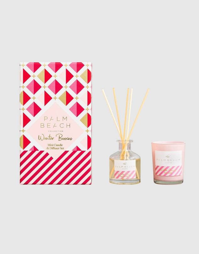 PALM BEACH COLLECTION - MINI CANDLE & DIFFUSER GIFT PACK - WINTER BERRIES