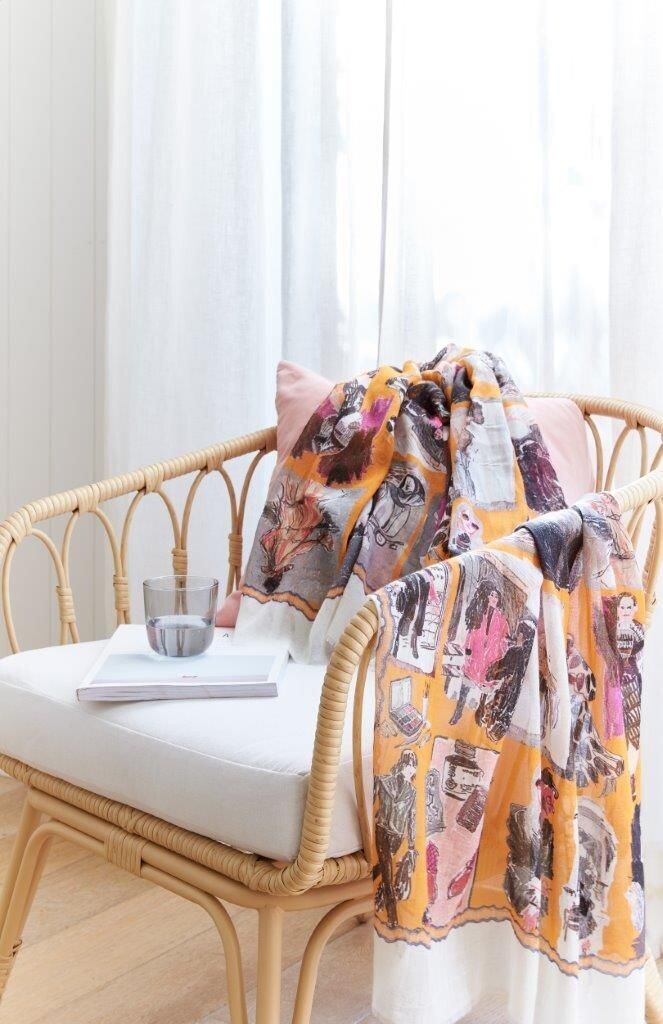 dlux Harper retro scarf tangerine