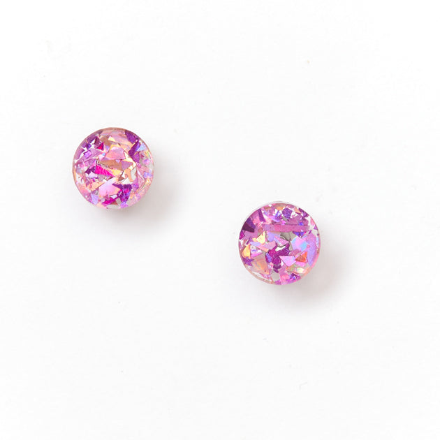 MARTHA JEAN - MINI CIRCLE STUD EARRINGS - MAUVE