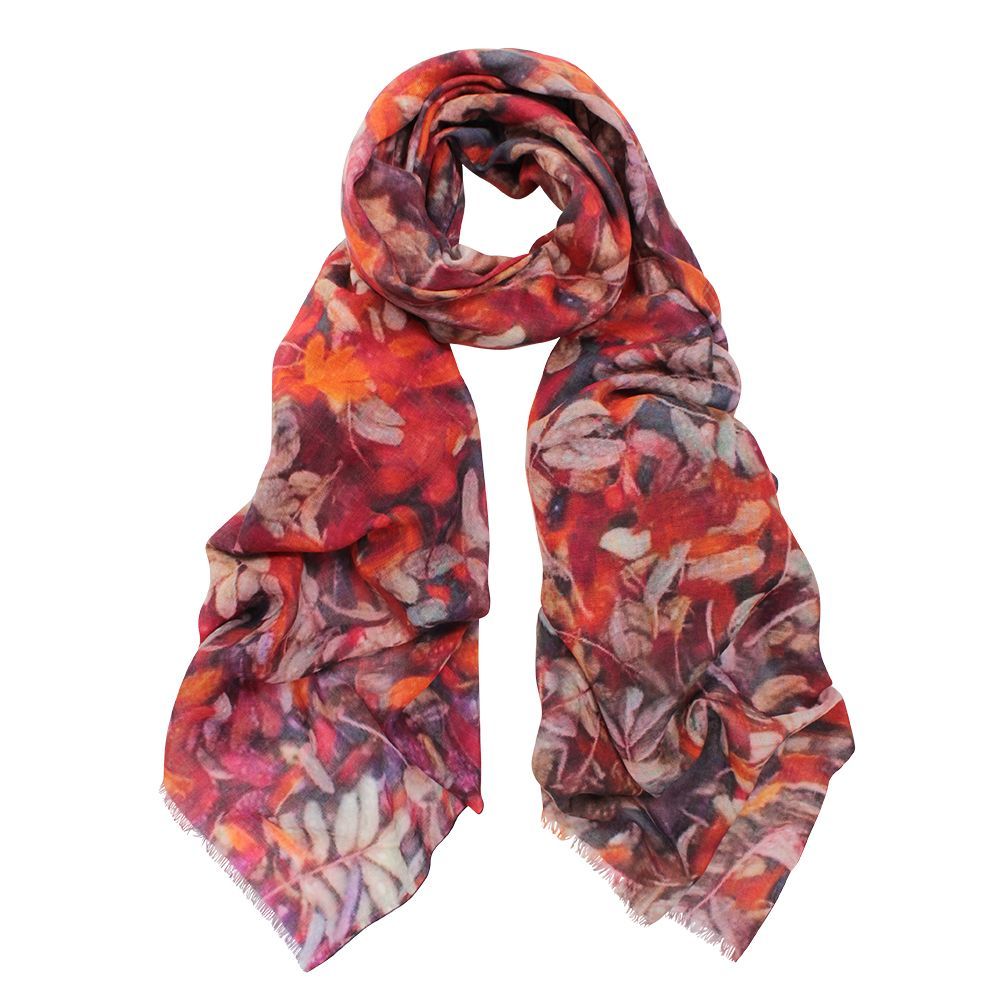 D)LUX - CARMELA LEAF WOOL/MODAL SCARF - SPICE