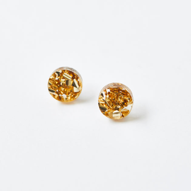 MARTHA JEAN - MINI CIRCLE STUD EARRINGS - GOLD DUST