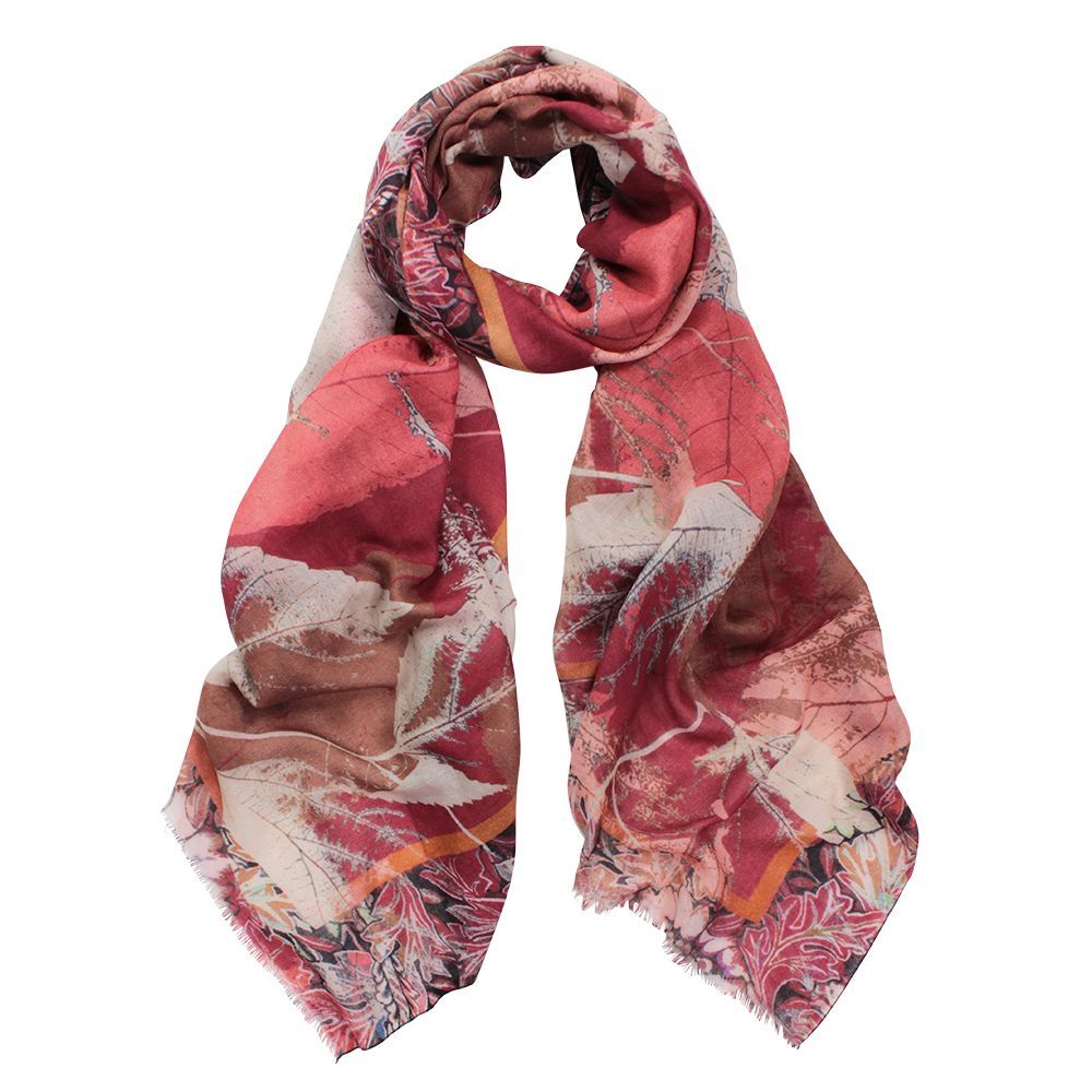 D)LUX - PARKER LEAF WOOL/MODAL SCARF - SPICE