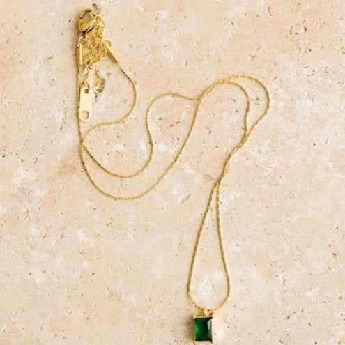 INDIGO & WOLFE - GEMSTONE NECKLACE - EMERALD
