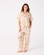 KIP & CO - ADULT ORGANIC COTTON SHORT SLEEVE SHIRT & PANT PYJAMA SET - SWEET DAISY
