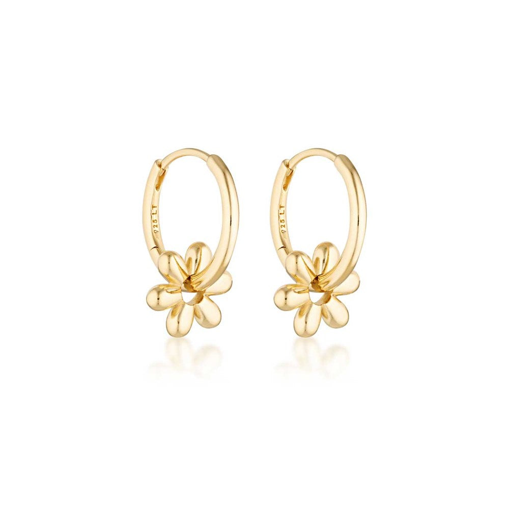 LINDA TAHIJA - DAISY HUGGIE HOOP EARRINGS - GOLD