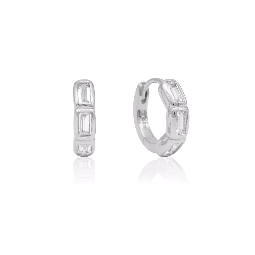 LINDA TAHIJA - CALIBRI HUGGIE - LAB GROWN WHITE SAPPHIRE - STERLING SILVER