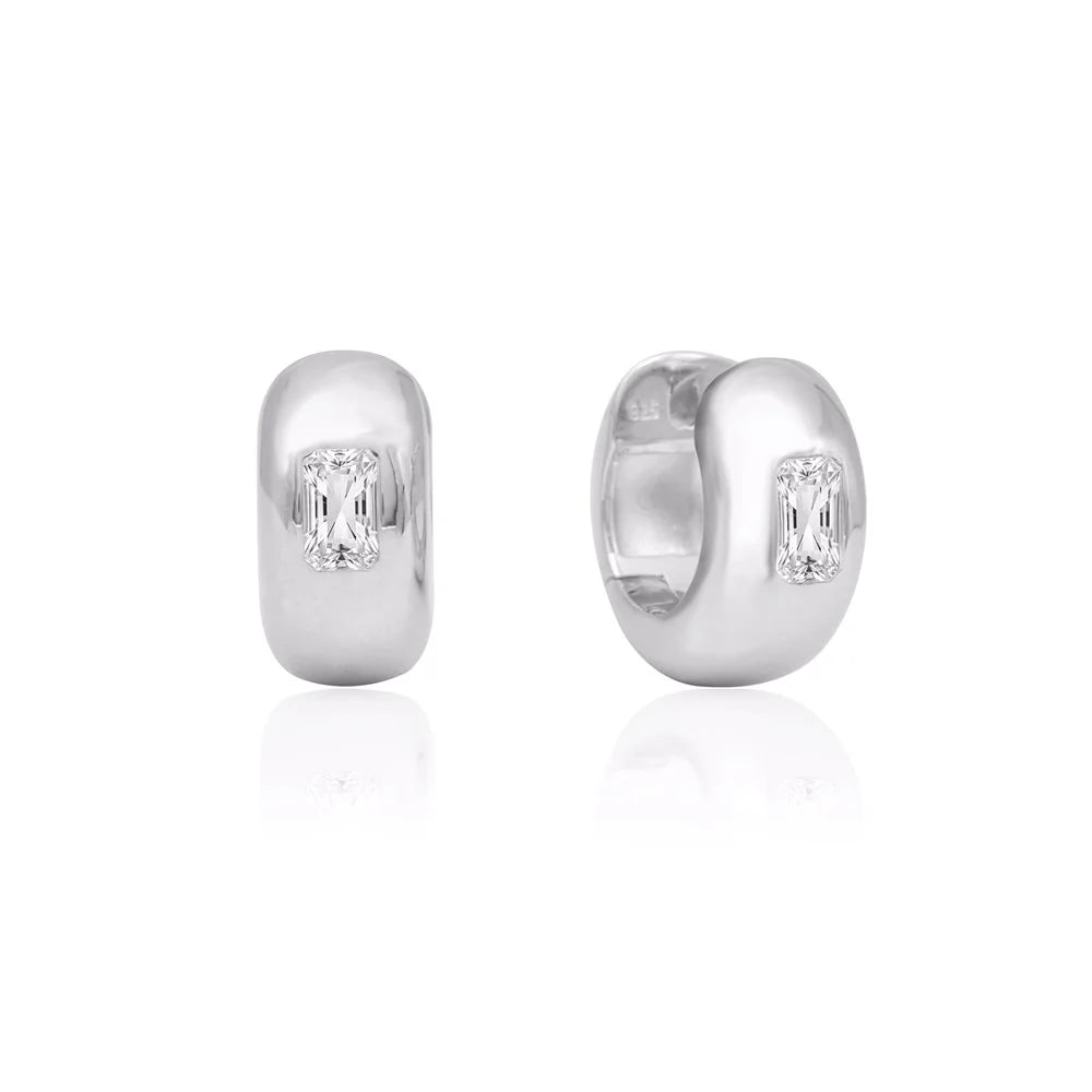 LINDA TAHIJA - ROCCO HUGGIE - LAB GROWN WHITE SAPPHIRE - STERLING SILVER