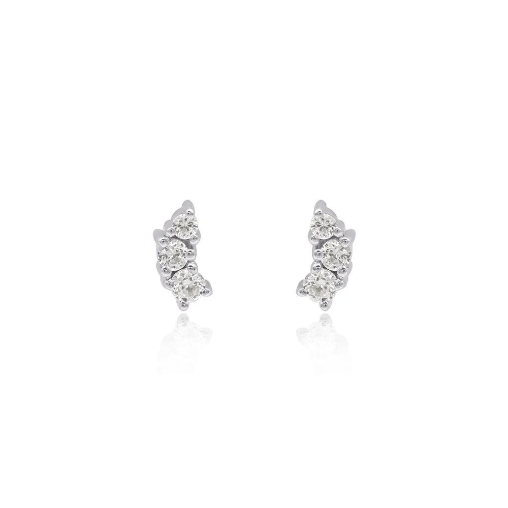LINDA TAHIJA - EBB STUD EARRINGS - LAB GROWN SAPPIRE - STERLING SILVER
