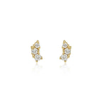 LINDA TAHIJA - EBB STUD EARRINGS - LAB GROWN SAPPIRE - 18K GOLD VERMEIL