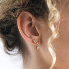 LINDA TAHIJA - EBB STUD EARRINGS - LAB GROWN SAPPIRE - 18K GOLD VERMEIL