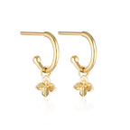 LINDA TAHIJA - HYDRANGEA CHARM HOOP EARRINGS - 18K GOLD VERMEIL