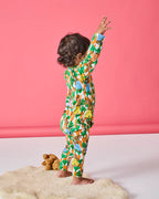 KIP & CO - ORGANIC COTTON LONG SLEEVE ZIP ROMPER - CARROT JOY