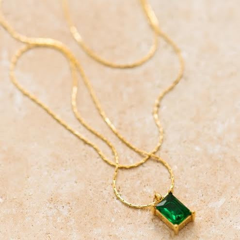 INDIGO & WOLFE - GEMSTONE NECKLACE - EMERALD