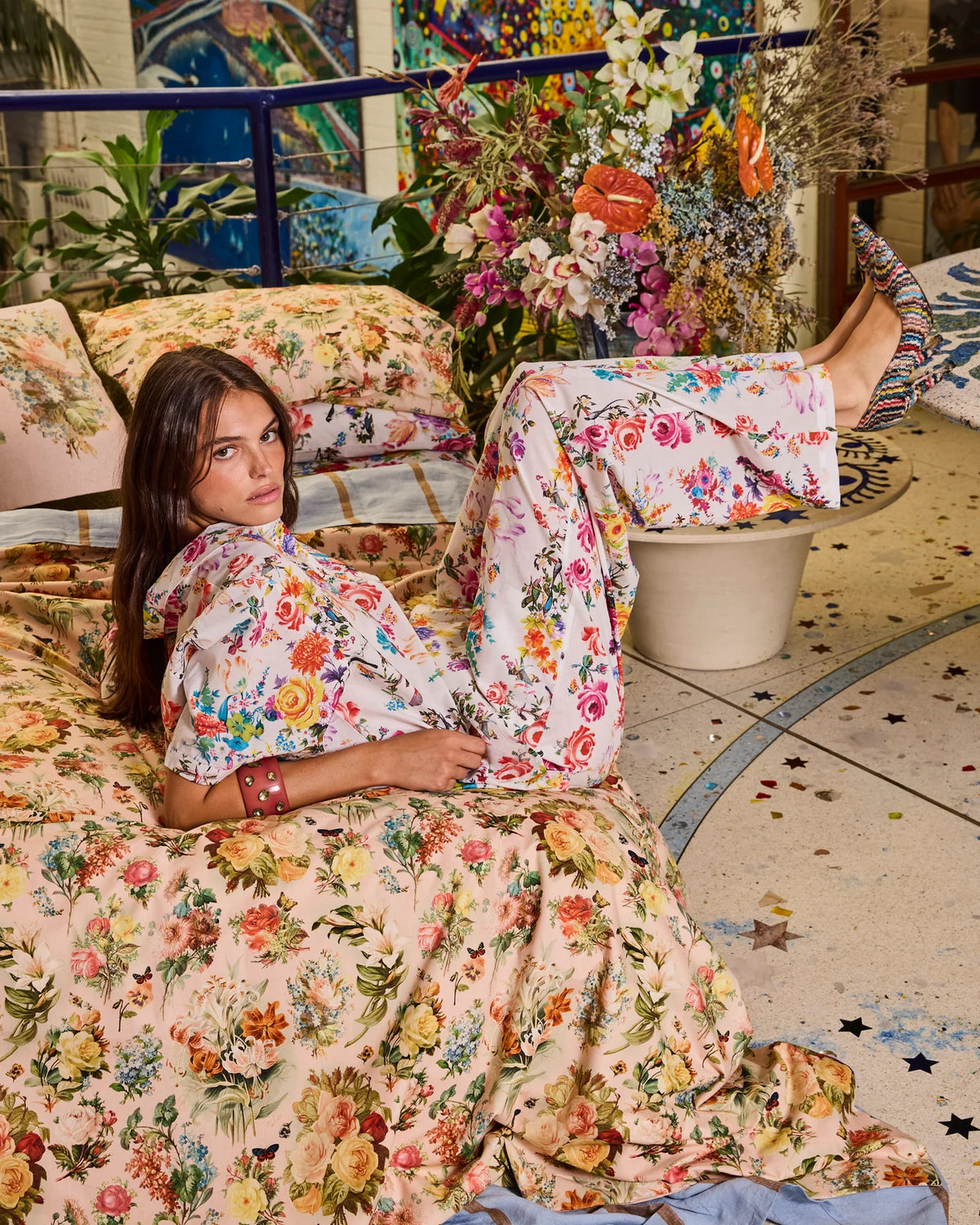 KIP & CO x ROMANCE WAS BORN - ORGANIC COTTON KING QUILT COVER - SECRET GARDEN (Copy)