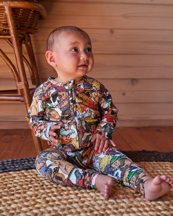 KIP & CO X BLINKY BILL - ORGANIC LONG SLEEVE ZIP ROMPER - BLINKY BILL AND FRIENDS
