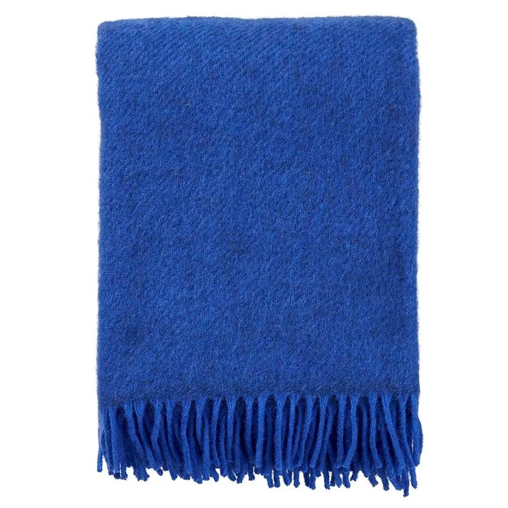 KLIPPAN - GOTLAND WOOL BLANKET CRISPY - BLUE