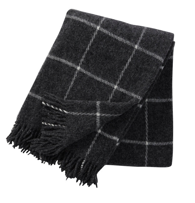 KLIPPAN - VINGA WOOL BLANKET - DARK GREY