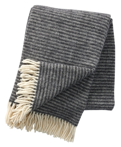 KLIPPAN - RALPH WOOL BLANKET - DARK GREY