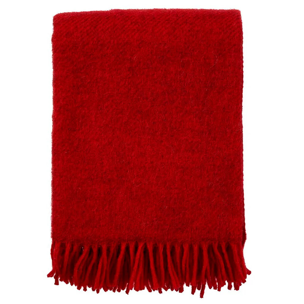 KLIPPAN - GOTLAND WOOL BLANKET - RED