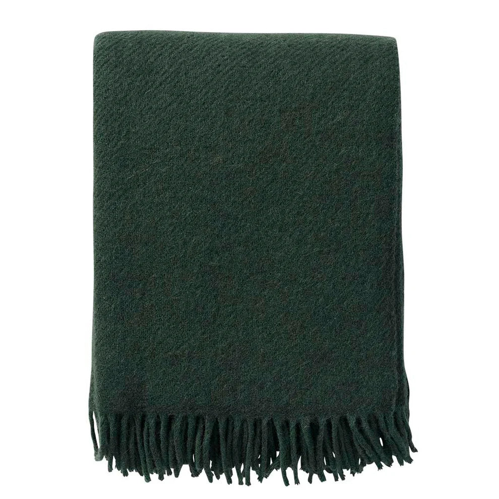 KLIPPAN - GOTLAND WOOL BLANKET - BOTTLE GREEN
