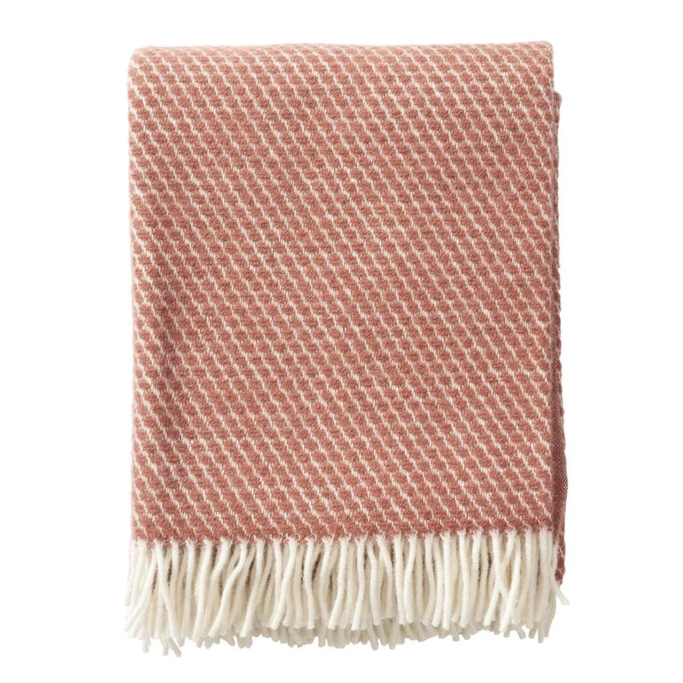 KLIPPAN - VELVET WOOL BLANKET - ROSE