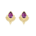 TONIMAY - VENUS RHODOLITE GOLD EARRINGS