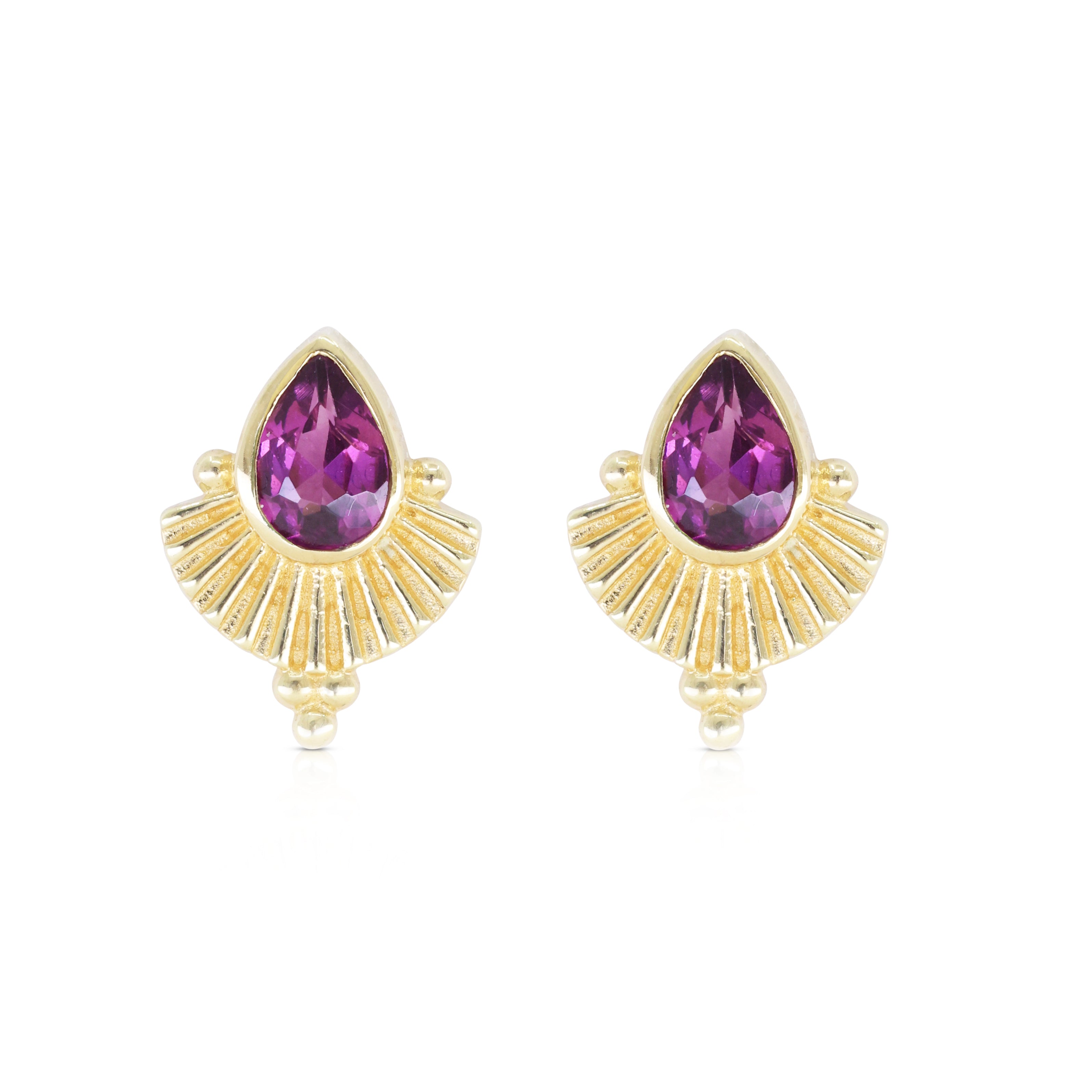 TONIMAY - VENUS RHODOLITE GOLD EARRINGS