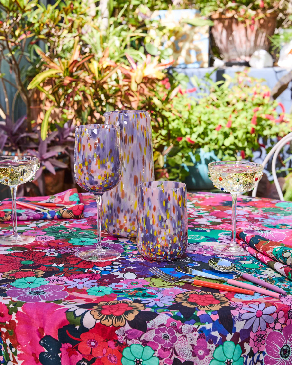 KIP & CO X ROMANCE WAS BORN - COCKTAIL GLASS 2P SET - FLOWER POWER