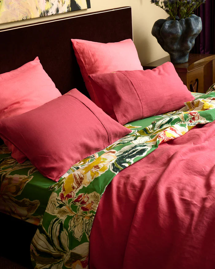 KIP & CO - BAROQUE ROSE LINEN STANDARD PILLOWCASE 2P SET