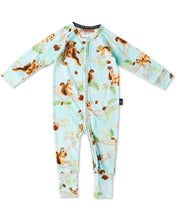 Load image into Gallery viewer, KIP &amp; CO - ORGANIC LONG SLEEVE ZIP ROMPER - SQUIRREL SCURRY
