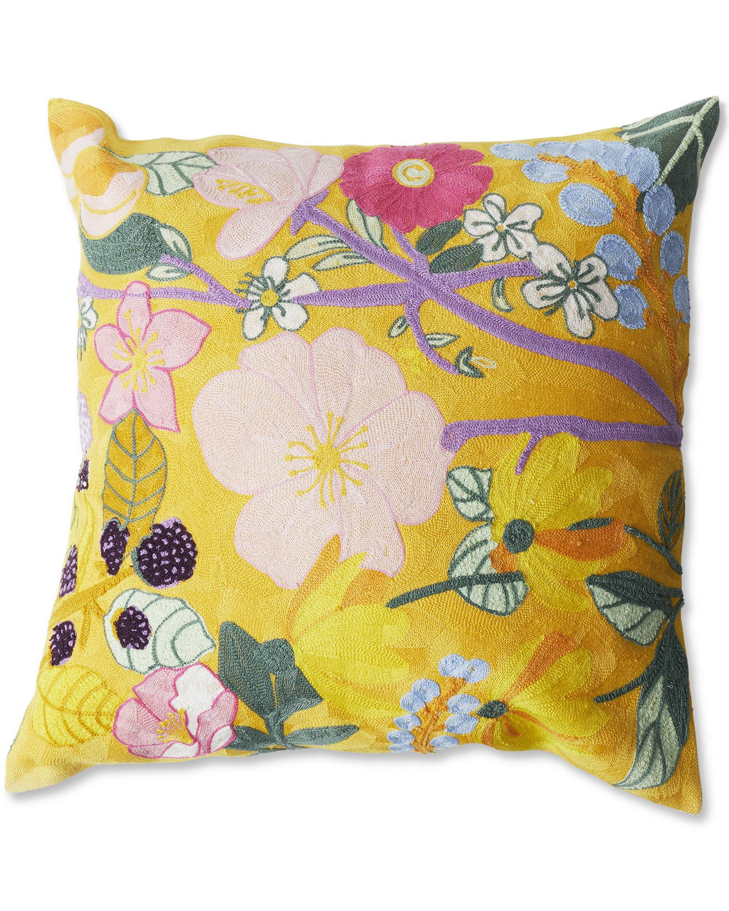 KIP & CO - EMBROIDERY CUSHION - ABUNDANCE MARIGOLD
