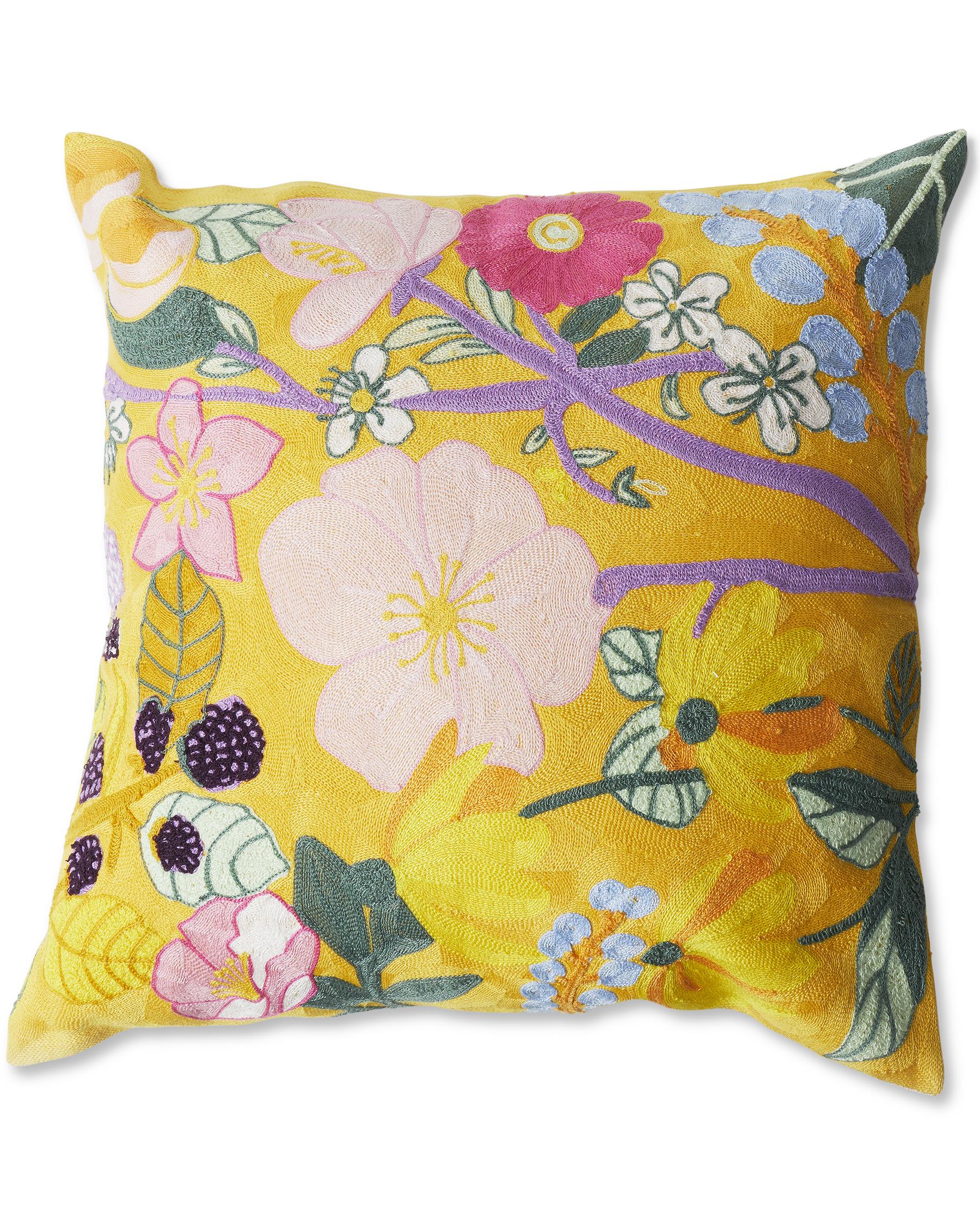 KIP & CO - EMBROIDERY CUSHION - ABUNDANCE MARIGOLD