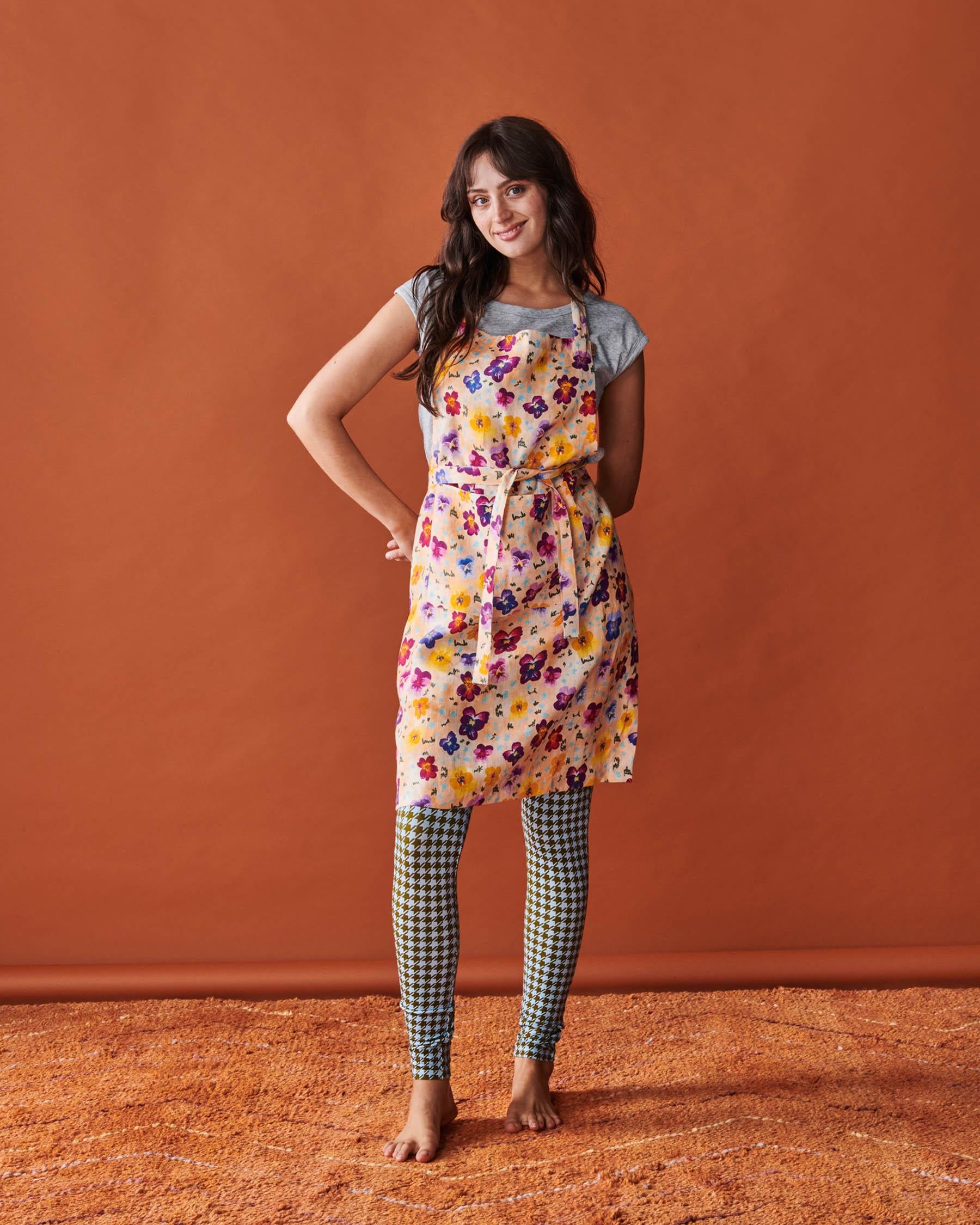 KIP & CO - LINEN APRON - PANSY