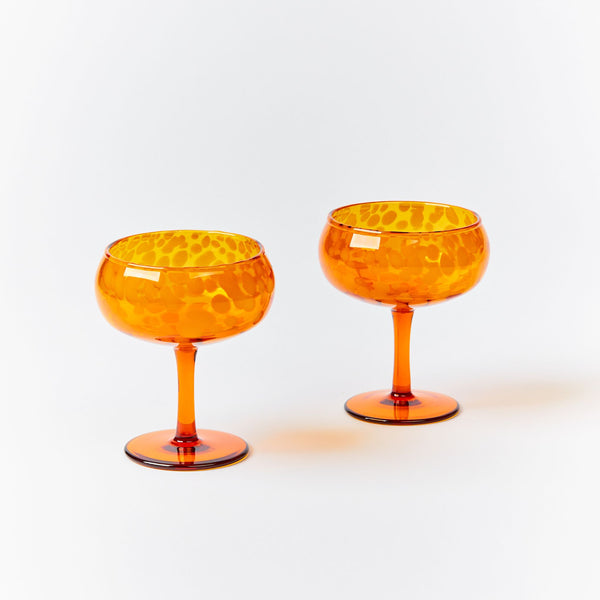 BONNIE & NEIL - DOTS COUPES (SET OF 2) - AMBER