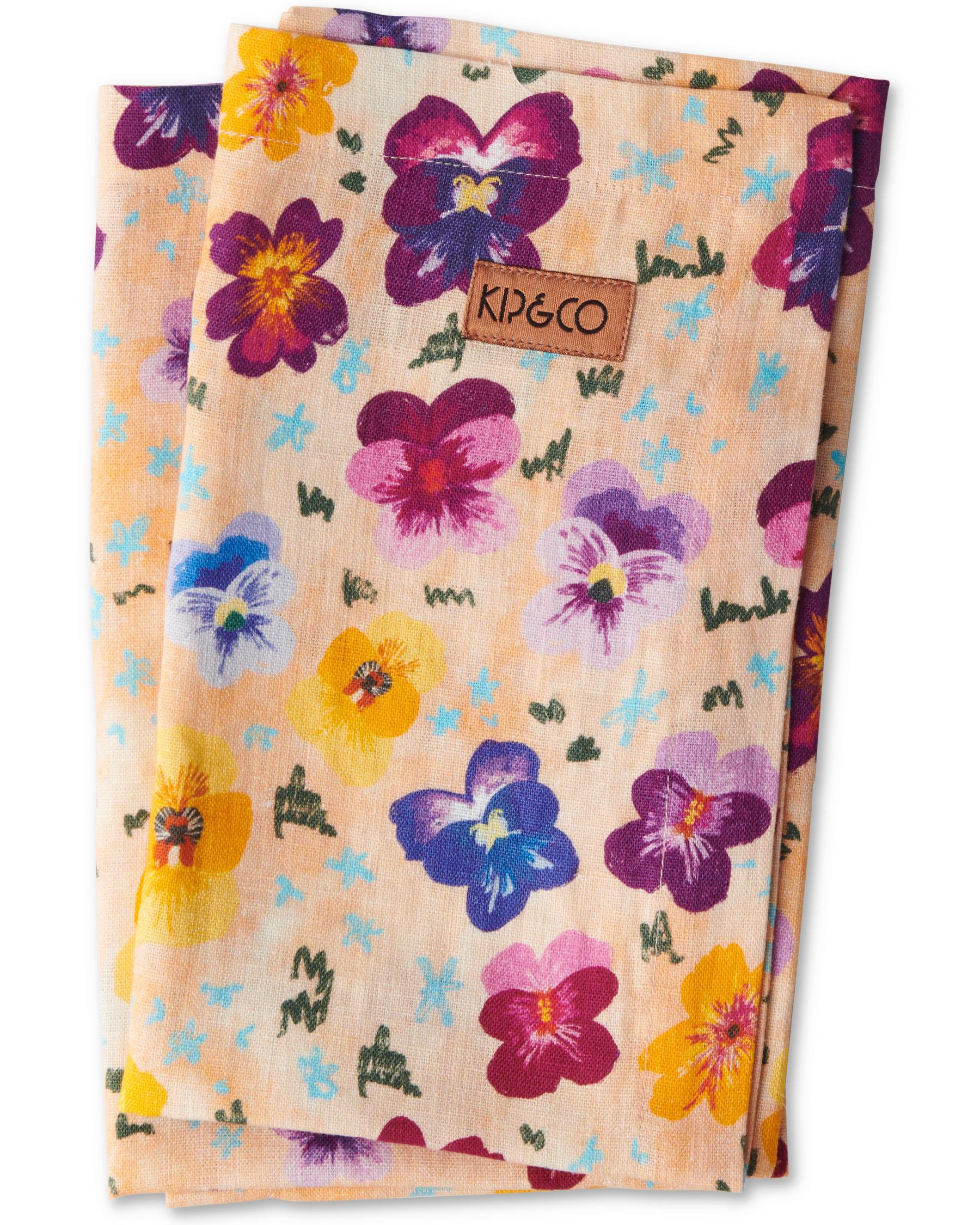 KIP & CO - LINEN 4P NAPKIN SET - PANSY