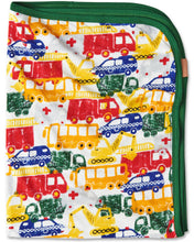 Load image into Gallery viewer, KIP &amp; CO - ORGANIC COTTON SNUGGLE BLANKET - BIG WHEELS

