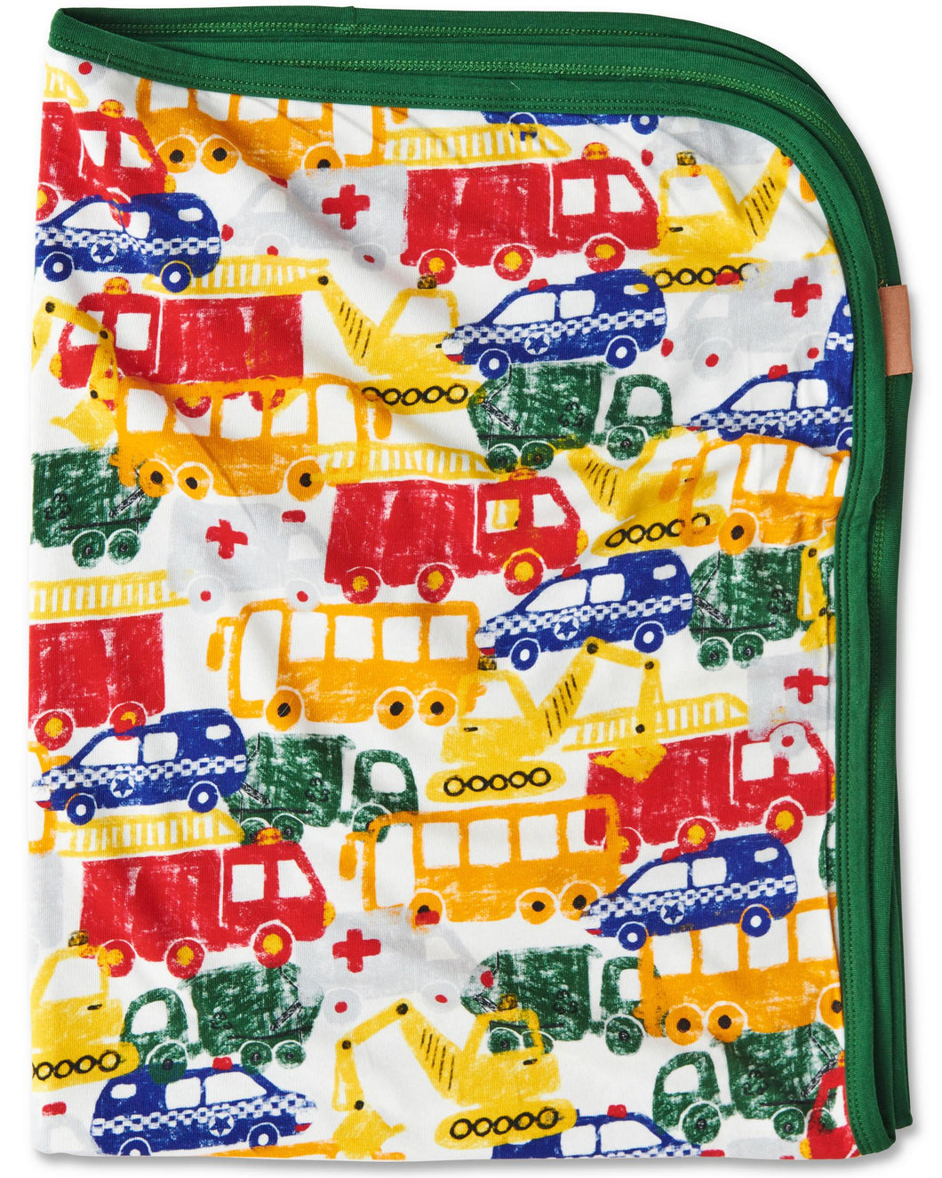 KIP & CO - ORGANIC COTTON SNUGGLE BLANKET - BIG WHEELS