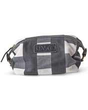 Load image into Gallery viewer, KIP &amp; CO - TOILETRY BAG - BLACK &amp; WHITE GINGHAM
