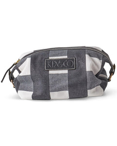 KIP & CO - TOILETRY BAG - BLACK & WHITE GINGHAM