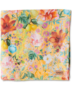 KIP & CO - PRINTED TERRY BATH TOWEL - ABUNDANCE MARIGOLD