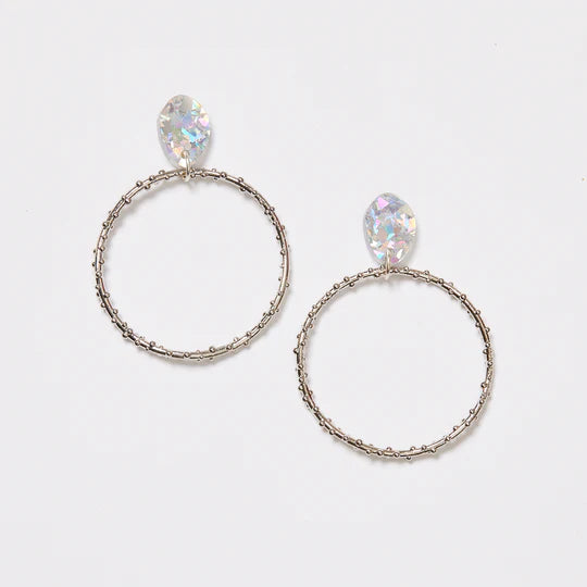 MARTHA JEAN - NEPTUNE HOOP EARRINGS - SILVER / SILVER