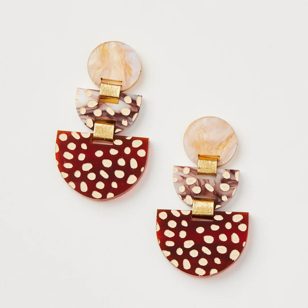 MARTHA JEAN - BOAT EARRINGS - BROWN