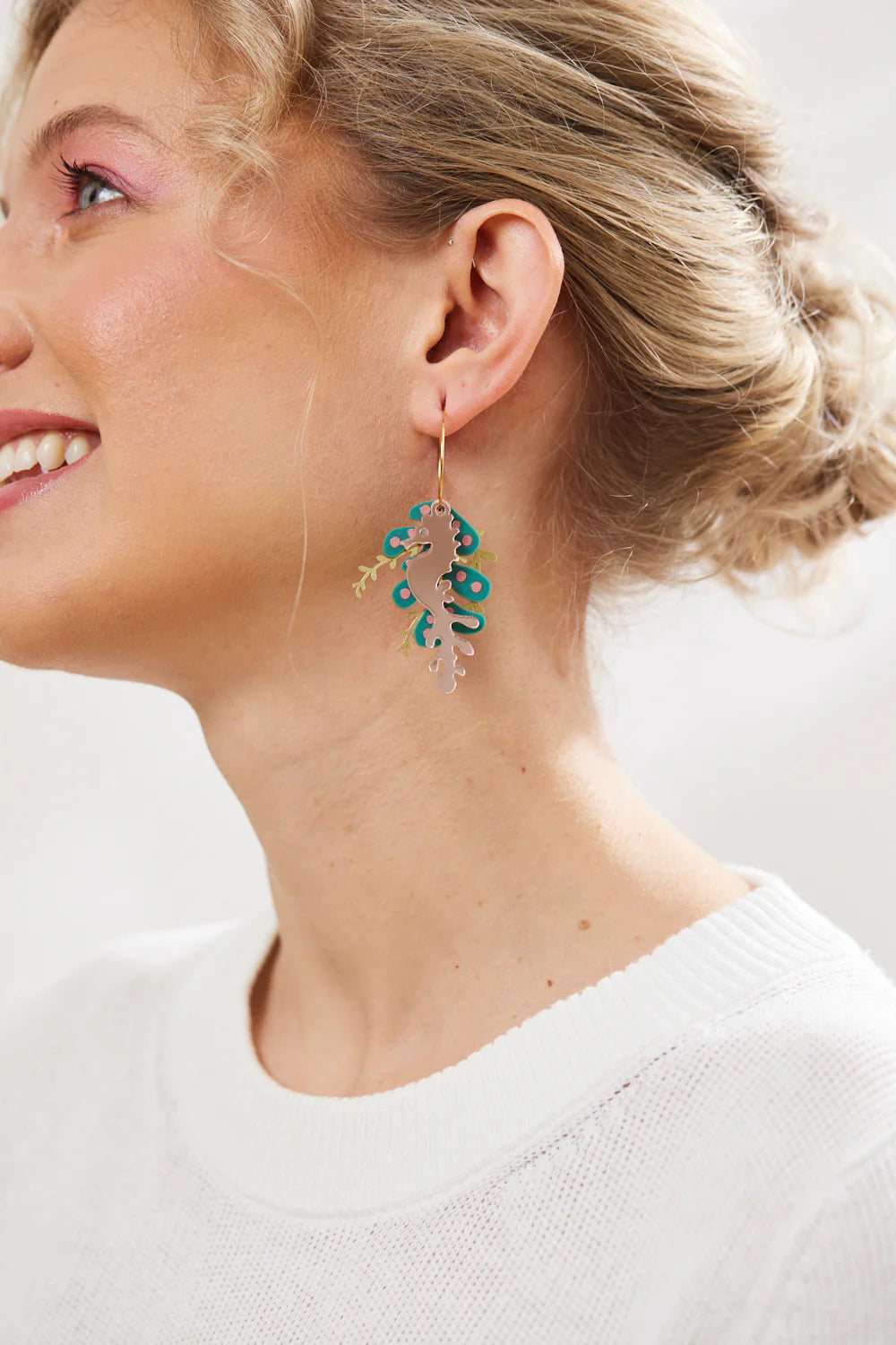 MARTHA JEAN - SEA HORSE HOOPS - FOREST/ PINK
