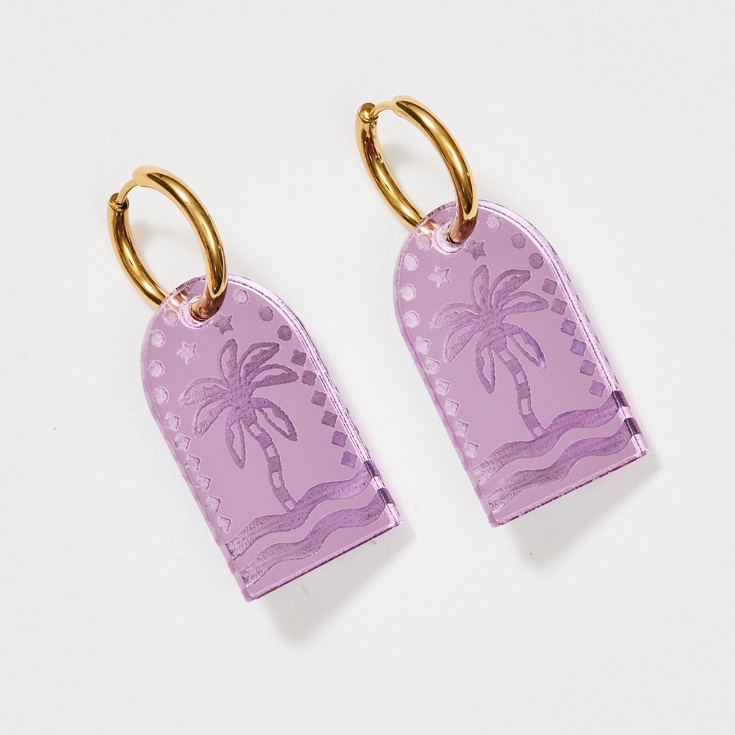 MARTHA JEAN - PALM EARRINGS - LILAC