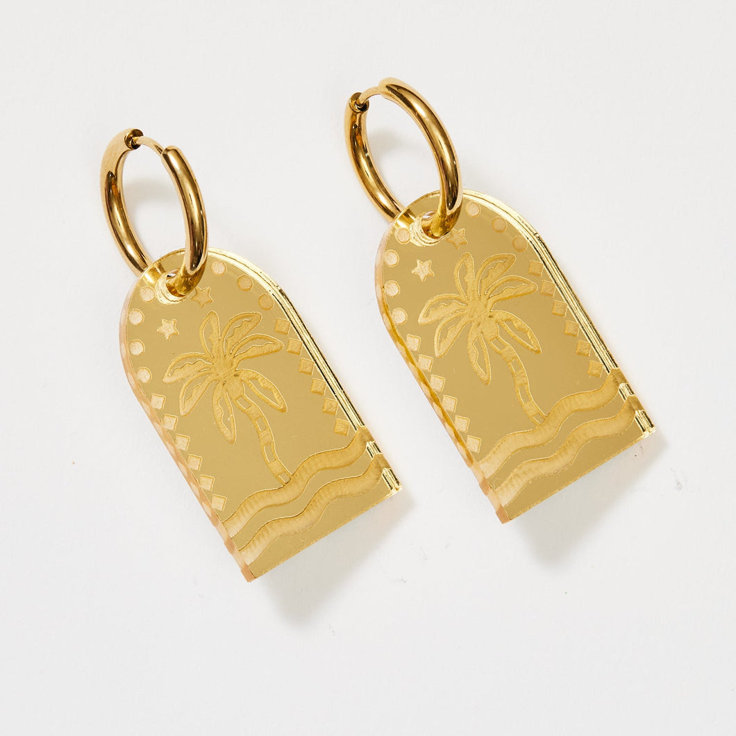 MARTHA JEAN - PALM EARRINGS - GOLD