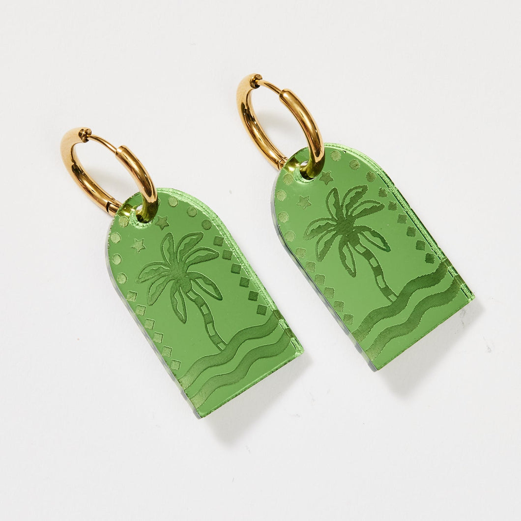 MARTHA JEAN - PALM EARRINGS - FERN