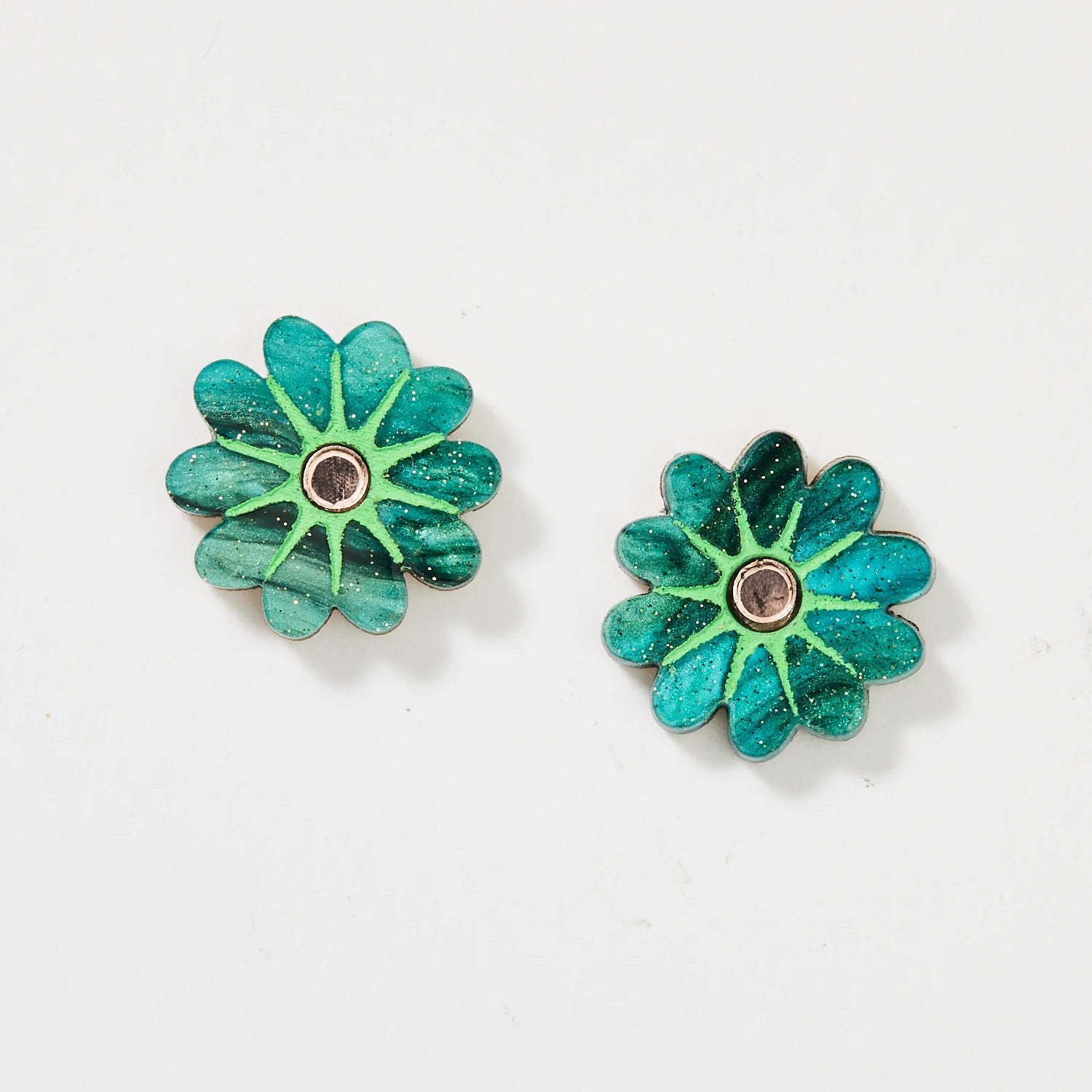MARTHA JEAN - VERA EARRINGS - EMERALD / ROSE