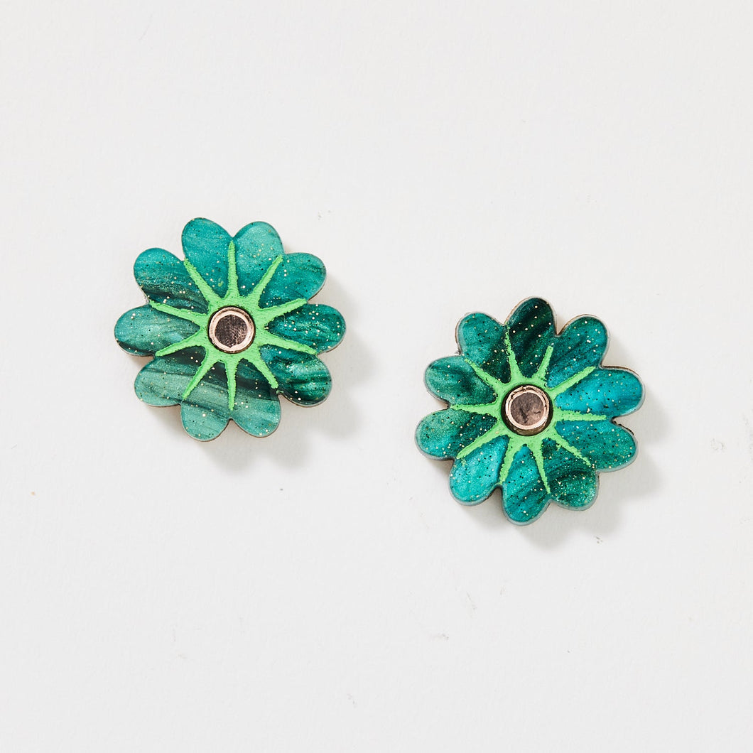 MARTHA JEAN - VERA EARRINGS - EMERALD/ROSE