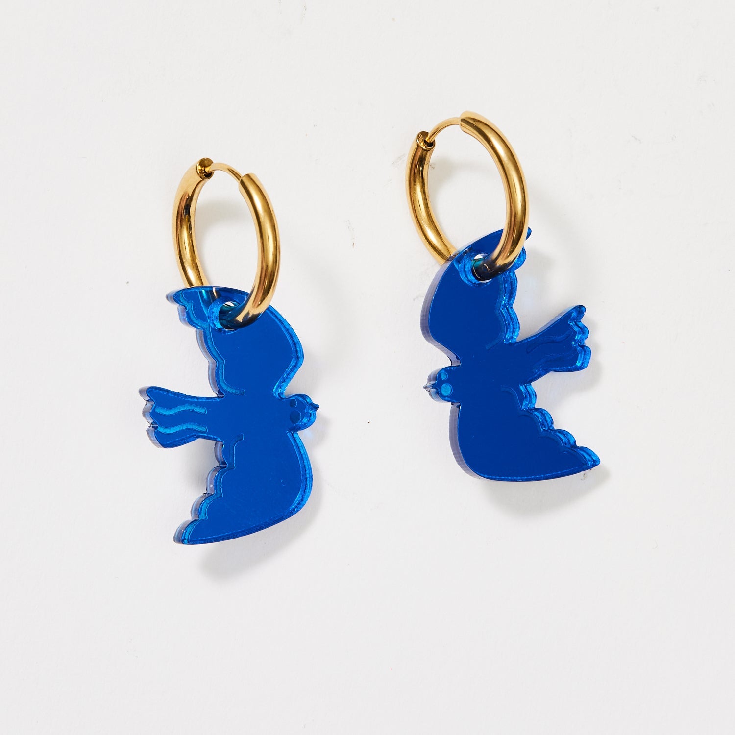 MARTHA JEAN -MINI BIRD EARRINGS - COBALT