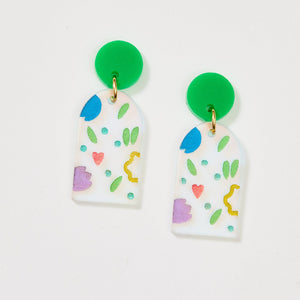 MARTHA JEAN - ARC EARRINGS - IRIDESCENT